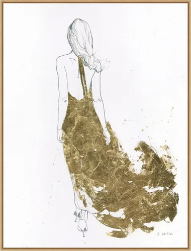Vista 18 de Amanti Art Lienzo enmarcado para pared, 24 x 18 pulgadas, vestido dorado II por James Wiens, lienzo enmarcado para pared, obras de arte populares