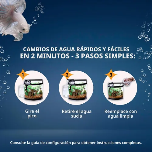 Vista 5 de Aqueon 00800198: Kit de acuario BettaBow LED negro 2.5G