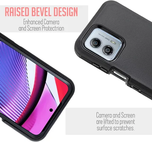 Vista 4 de Funda para Motorola Moto G-Power-5G 2023: Moto G 5G 2023, con funda de clip para cinturón, protección de cuerpo completo resistente, protector