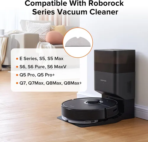 Vista 2 de roborock 2 Pack Paños de fregona de microfibra para Q 5, Q5 Pro, Q5 Pro+, Q7, Q7Max, Q8Max, Q8Max+, Serie E, S5, S5 Max, S 6, S6 Pure, S6 MaxV