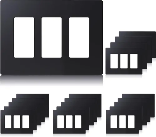 Vista 16 de ELEGRP Placas decorativas de pared sin tornillos, de tamaño mediano, cubierta termoplástica irrompible para interruptor de salida de receptáculo