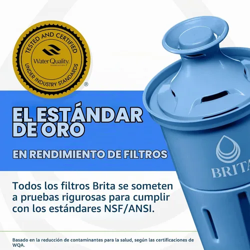 Vista 6 de Brita Dispensador de jarra de agua XL de 27 tazas, incluye 1 filtro Elite