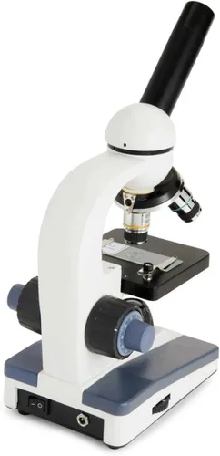 Vista 4 de Celestron Celestron Labs - Microscopio compuesto de cabeza monocular - Aumento de 40-1000x - Etapa mecánica ajustable - Incluye 2 oculares y 10