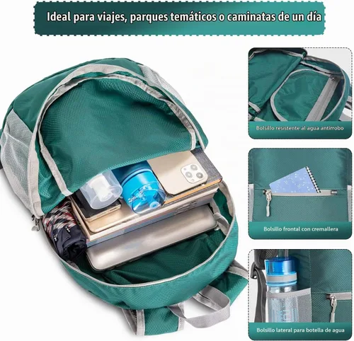 Vista 3 de ZOMAKE Mochila ligera y plegable, pequeña mochila de viaje