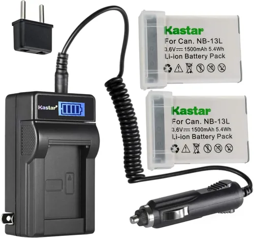 Vista 5 de Kastar NB-13L - Cargador de batería LCD de CA compatible con Canon PowerShot G9 X, PowerShot G9 X Mark II, PowerShot SX620 HS, PowerShot SX720 HS