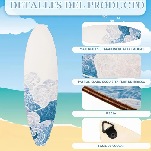 Vista 3 de RattanView - Juego de 3 tablas de surf para decoración de pared de 11.8 x