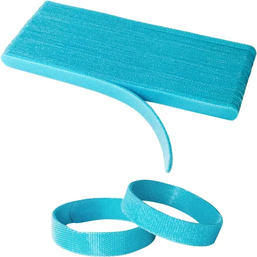 Vista 14 de 50 piezas de bridas reutilizables para cables, gestión de cables ajustable, organizador de cables, organizador de bridas, bridas de alambre Blanco +