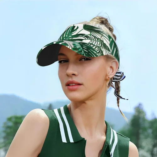 Vista 5 de Sombrero de visera para playa con protección UV UPF 50+ de ala ancha para mujer