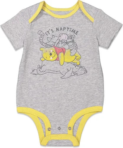 Vista 4 de Disney Body unisex de algodón elástico orgánico de manga corta para bebé (paquete de 3)