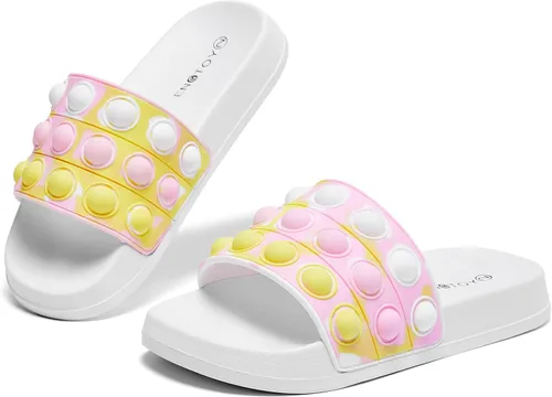 Vista 9 de Engtoy Sandalias para niños y niñas, unisex, ligeras, antideslizantes, puntera abierta, cómodas, para ducha, playa, divertidas sandalias