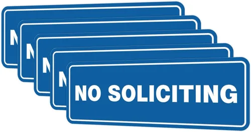 Vista 18 de Estándar No Soliciting Door/Wall Sign - Negro - Pequeño