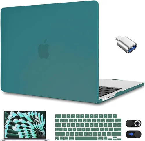 Vista 30 de CISSOOK Funda rosa bebé para MacBook Air de 15 pulgadas lanzamiento 2023 2024 2025, cubierta rígida de plástico rosa tiza con cubierta de teclado
