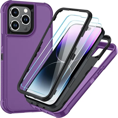 Vista 67 de SunStory Funda compatible con iPhone 11 con protector de pantalla HD, 3 capas de alta resistencia de cuerpo completo, funda protectora híbrida 3