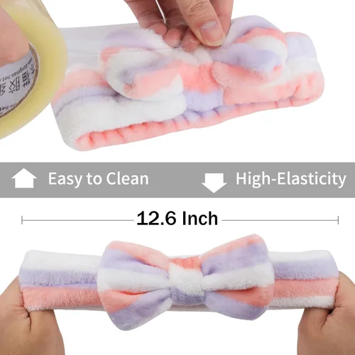 Vista 6 de Ondder Diademas de tela de rizo de spa, 6 unidades para el cuidado de la piel para lavado facial, eliminación de maquillaje y cuidado de la piel