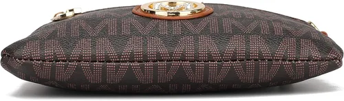 Vista 8 de MKF - Bolso cruzado para mujer, correa para la muñeca, bolso de hombro de piel sintética, bolso de bolsillo pequeño, color negro