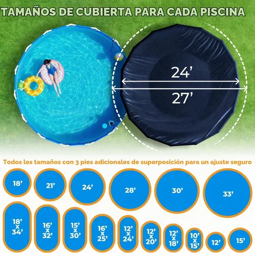 Vista 5 de Cubierta de piscina redonda de 24 pies para piscinas sobre el suelo, cubierta de piscina sobre el suelo, cubierta de piscina, cubierta de piscina
