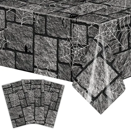 Vista 32 de SpinLaLa Mantel de plástico desechable de 3 piezas de 54 x 108 pulgadas, diseño de fuegos artificiales negros y horizonte urbano para fiestas de Año