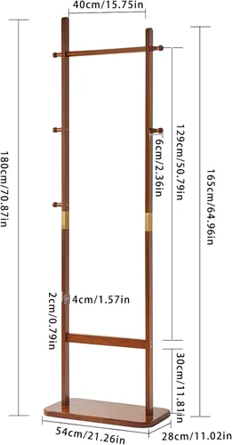 Vista 6 de Aibiju - Perchero de abrigos con soporte en forma de árbol y base muy resistente, estante de ropa independiente pequeño y resistente, perchas