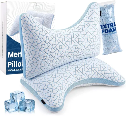 Vista 11 de A-Pce Almohada para dormir de lado, almohada refrescante para soporte de Almohadas ajustables de espuma viscoelástica para aliviar el dolor
