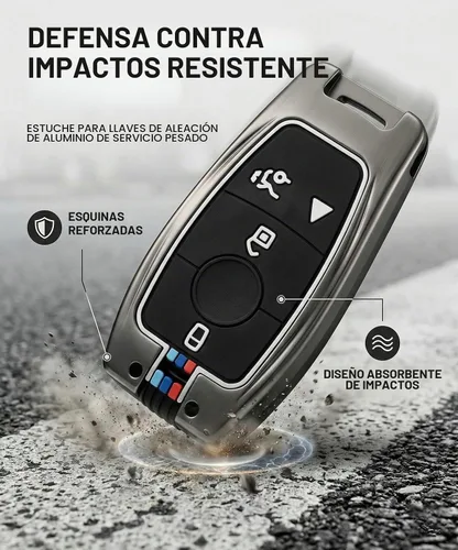 Vista 3 de Funda para llavero de Mercedes Benz Fit AMG C300 GLE GLA E350 Smart Key