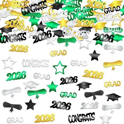 Vista 35 de KatchOn, Confeti de graduación negro brillante 2025 – Paquete de 500 Confeti de graduación 2025 decoraciones Decoraciones de graduación 2025
