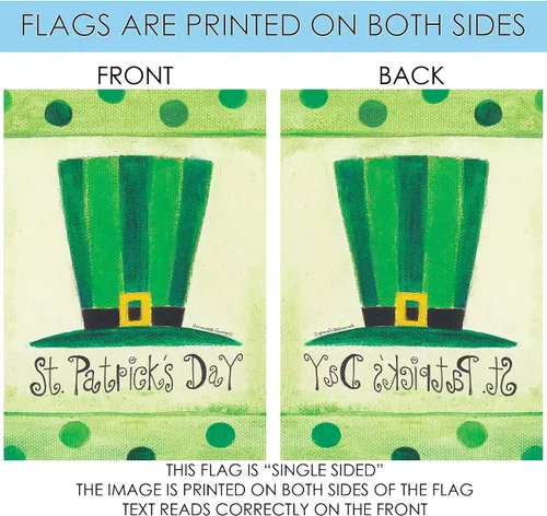 Vista 5 de Toland Home Garden 107088 - Bandera del Día de San Patricio con sombrero de San Patricio, de 28 x 40 pulgadas, doble cara, bandera de jardín