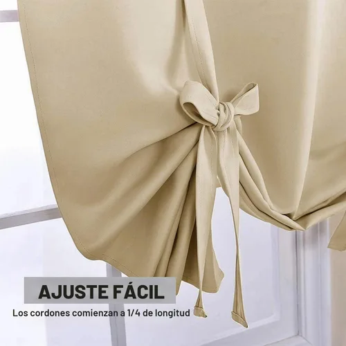 Vista 4 de Pony Dance Cenefa Enrollable Beige - Cenefa de Ventana para Cocina Cortina Enrollable con Ojales para Decoración del Hogar Cenefa Ajustable, 42''An