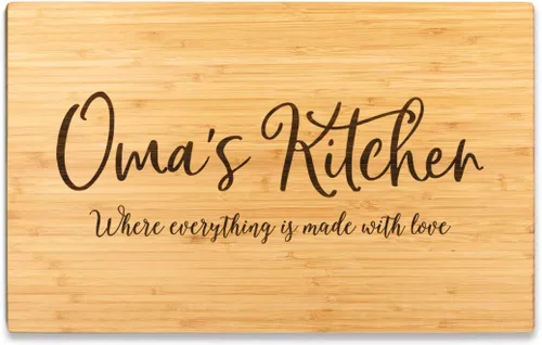 Vista 14 de Andaz Press Tabla de cortar grande de madera de bambú, 17.75 x 11 pulgadas, Aunt's Kitchen Where Everything is Made With Love, 1 paquete, tabla