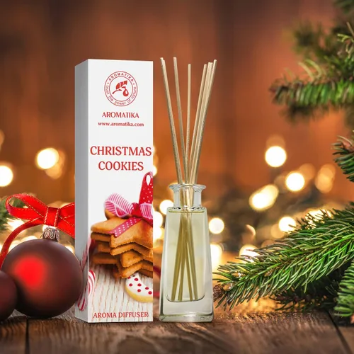Vista 6 de Difusor de aroma de galletas navideñas de 3.4 onzas líquidas, difusor de junco, fragancia para habitación, fragancia para el hogar, ambientador