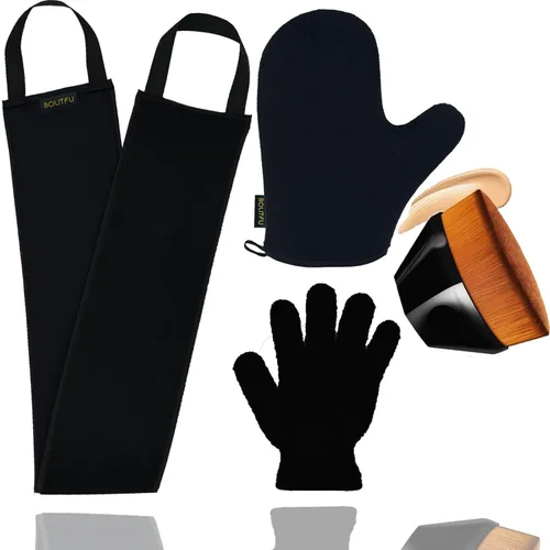 Vista 8 de Juego de 4 aplicadores de manoplas autobronceadoras, 1 manopla autobronceadora, 1 aplicador de loción autobronceadora, 1 cepillo bronceador facial