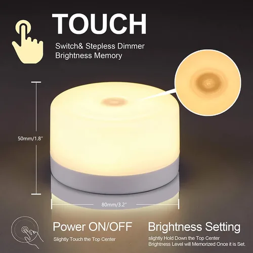 Vista 3 de S SELDORAUK Luz nocturna para bebé, lámpara de noche táctil LED portátil para niños y adultos, luz de grifo regulable, lactancia materna, ayuda