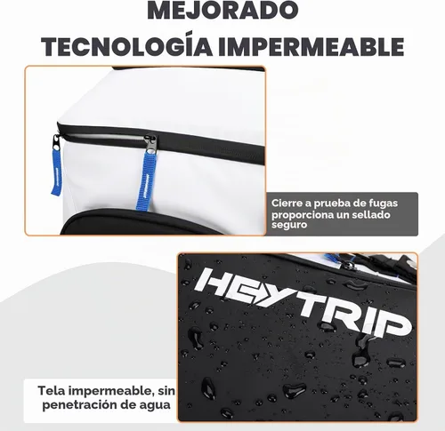 Vista 5 de Heytrip Backpack Cooler Insulated Waterproof Leakproof Lunch Bag 36/54 Cans Blanco