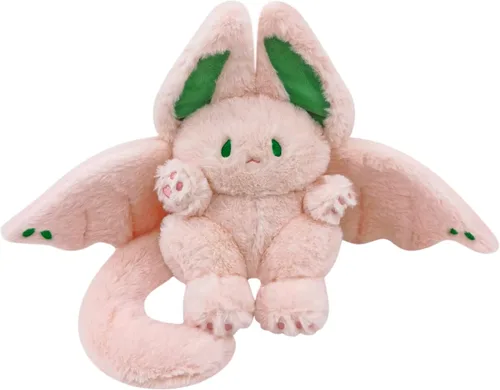 Vista 9 de PEACH CAT Almohada de peluche Kawaii de murciélago conejo lindo peluche de murciélago conejo para niños Negro 30 cm