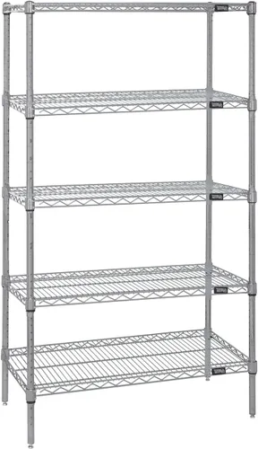 Vista 33 de Quantum Storage Systems WR74-1824BK Kit de inicio para estantería de alambre de 4 niveles de altura de 74 pulgadas, acabado negro, 18 pulgadas