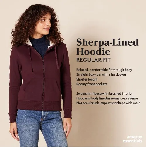 Vista 2 de Tienda Essentials - Chaqueta de forro polar con capucha y cremallera, para mujer