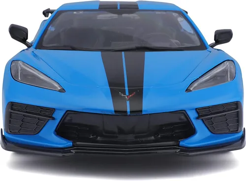 Vista 6 de Maisto 1:18 Edición Especial 2020 Chev Corvette Stingray Z51 (ala ala) Azul