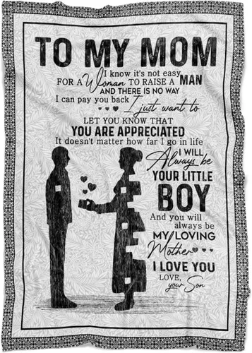 Vista 11 de Manta personalizada para mamá de hija e hijo, manta personalizada para el día de la madre con nombres de los niños, manta con texto en inglés «To My