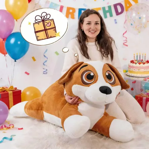 Vista 5 de Animales de peluche grandes para perros, peluches grandes para cachorros, juguetes de peluche gigantes para cachorros de 39", animales de peluche