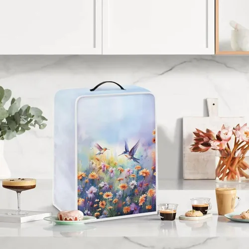 Vista 187 de Funda para cafetera, poliéster, azul, se adapta a la mayoría de máquinas de café estándar, protector resistente al polvo, huellas dactilares Playa