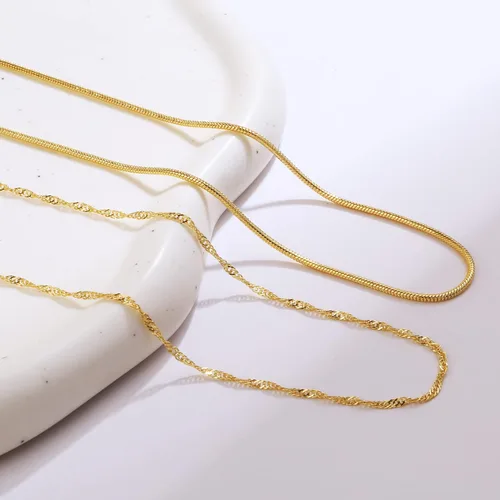 Vista 65 de Collares en capas para mujer, chapados en plata, delicada cuerda torcida de serpiente, delicado collar en capas, gargantilla de diferentes