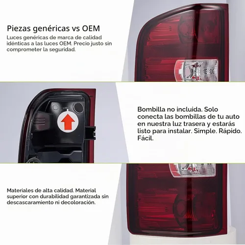 Vista 3 de Luces traseras compatibles con Chevy Silverado 1500 2500 HD 3500 HD 2007-2013 GMC Sierra 2500 HD 2012-2014 Luces traseras sin arnés de cableado Rojo
