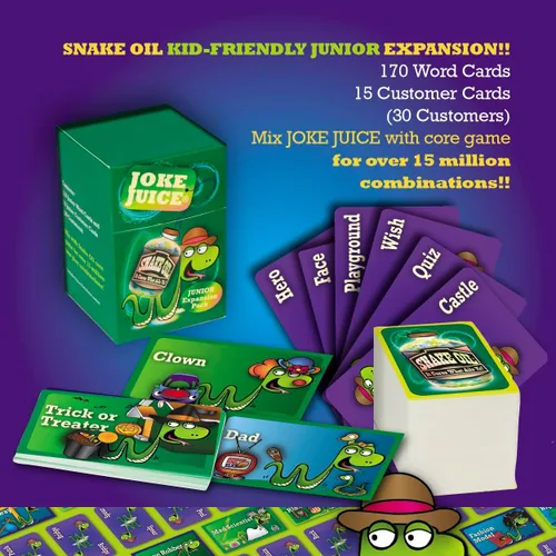 Vista 2 de SNAKE OIL - Juego de fiesta The Silly Selling - Divertidos juegos de cartas para grupos de 3 a 10 jugadores - Actividad de viaje divertida