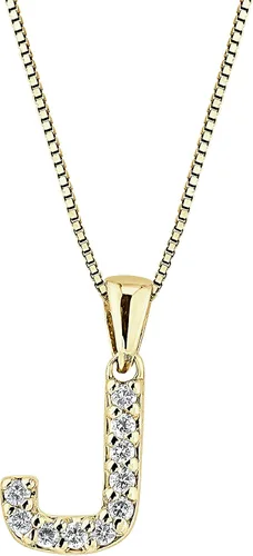 Vista 50 de Collar colgante con letra inicial de diamantes en oro amarillo de 14k (1/10 quilates) 18 pulgadas
