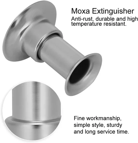 Vista 2 de Extintor Moxa Stick de acero inoxidable, extintor de rollo de moxibustión opcional multiespecificación con bandeja colectora de cenizas Base estable