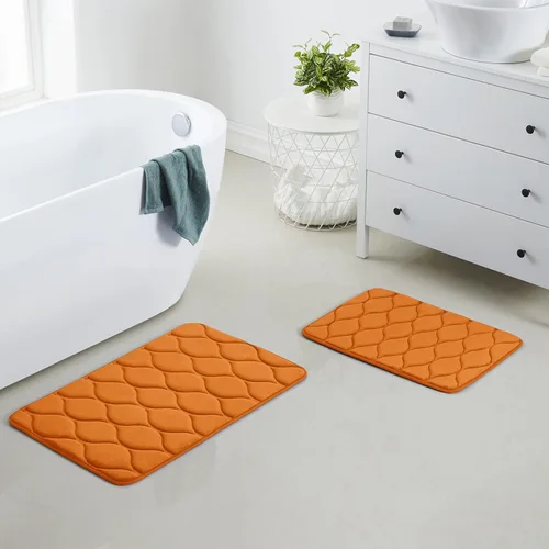 Vista 25 de Yafa Home Fashion 1 alfombra de baño de 17 x 24 pulgadas, espuma viscoelástica, absorbente de agua y antideslizante, color negro