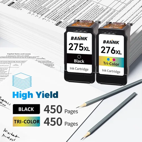 Vista 3 de Cartucho de tinta compatible 275XL 276XL de repuesto para cartuchos de tinta Canon 275 y 276 PG-275XL CL-276XL compatible con PIXMA TR4720 TS3522