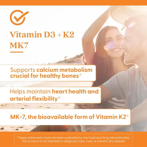 Vista 6 de Doctor's Best Suplemento de vitamina D3 y K2 para hombres y mujeres – Vitamina D3 5000 UI + K2 como MK-7, apoyo a la salud ósea, sin gluten, sin
