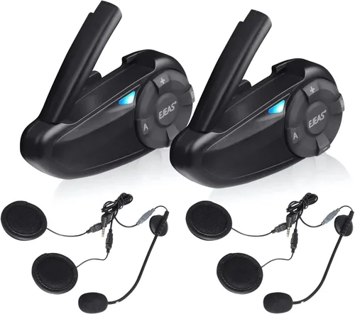 Vista 9 de Auriculares de intercomunicación Bluetooth para casco de motocicleta Q7 7 Riders Group 750mAh IP65 impermeable/CVC reducción de ruido/conectable