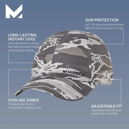 Vista 2 de MISSION Cooling Performance Hat - Unisex Baseball Cap for Men and Women - Instant-Cooling Fabric, Adjustable Fit