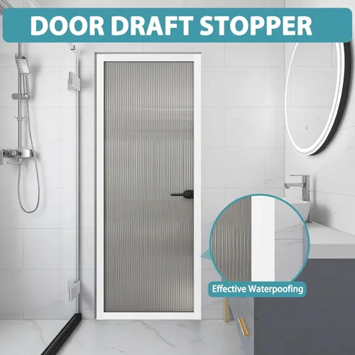 Vista 5 de Burlete Sellador de Corrientes de Aire para Puerta, Tira Selladora de Puerta de Silicona Flexible Autoadhesiva para Puertas de Vidrio, Ventanas
